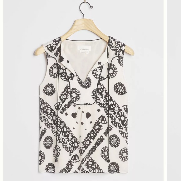 Anthropologie Tops - Anthropologie Giuliana Silk Blouse Size 12